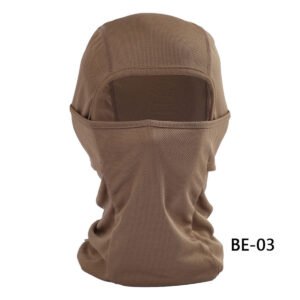 Breathable Balaclava Tactical Army Paintball Full Face Cap Bicycle Military Helmet Liner Hat – Brown
