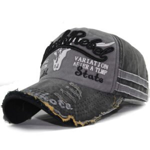 Baseball cap washed full cap – Black