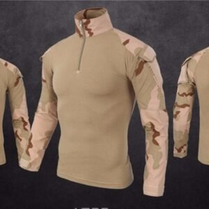 Army Tactical Military Uniform Airsoft Camouflage War Proven Shirt Fast Attack Long Sleeve Shirt War Strike – Desert Camo, XXL