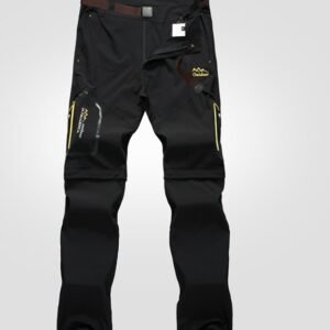 Two Detachable Shorts Summer Quick-Drying Stretch Hiking Pants – Black, S
