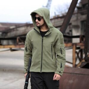 Outdoor tactical Warm Fleece Jacket – Green, M