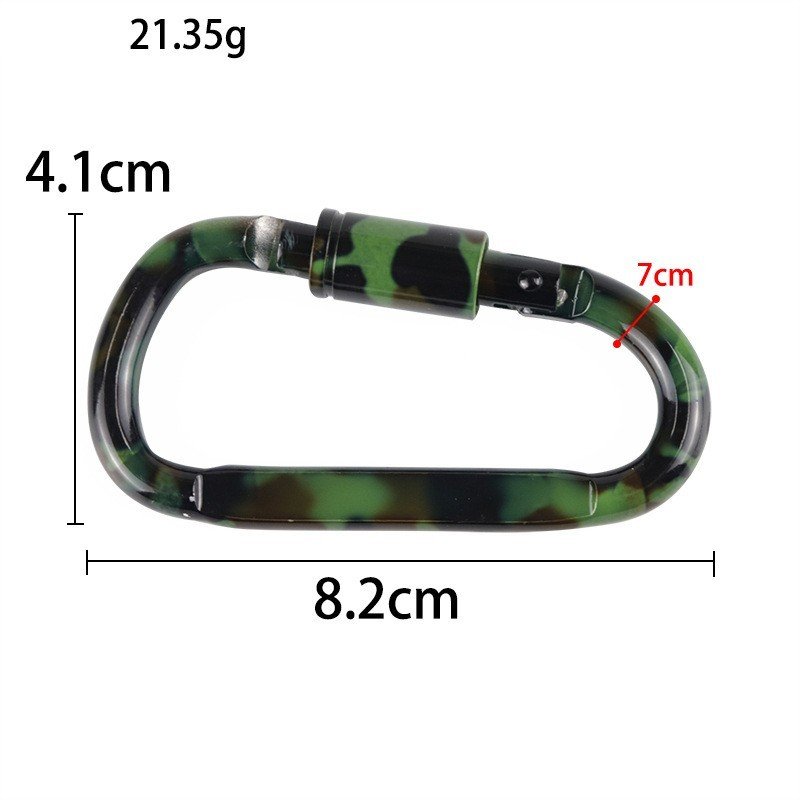 Type D Camo Spray Painted Long Nut Mountaineering Buckle Tactical Hanging Buckle - Image 3