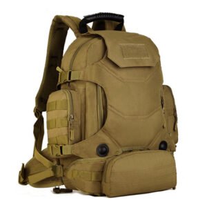 40 liters of outdoor three combination knapsack multifunction tactics double shoulder bag army camouflage mountaineering bag riding waist bag – Wolf brown