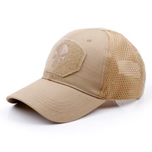 Skull embroidery baseball cap – Khaki