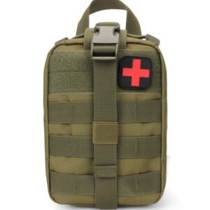 Tactical First Aid Kit Waist Bag Emergency Travel Survival Rescue Handbag Waterproof Camping First Aid Pouch Patch Bag – Green, 21×15×11cm