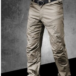 Outdoor Waterproof Quick Dry Stalker Slim Tactical Pants Spring Autumn Training Climbing Breathable Long Cargo Trousers Overalls – Khaki, L