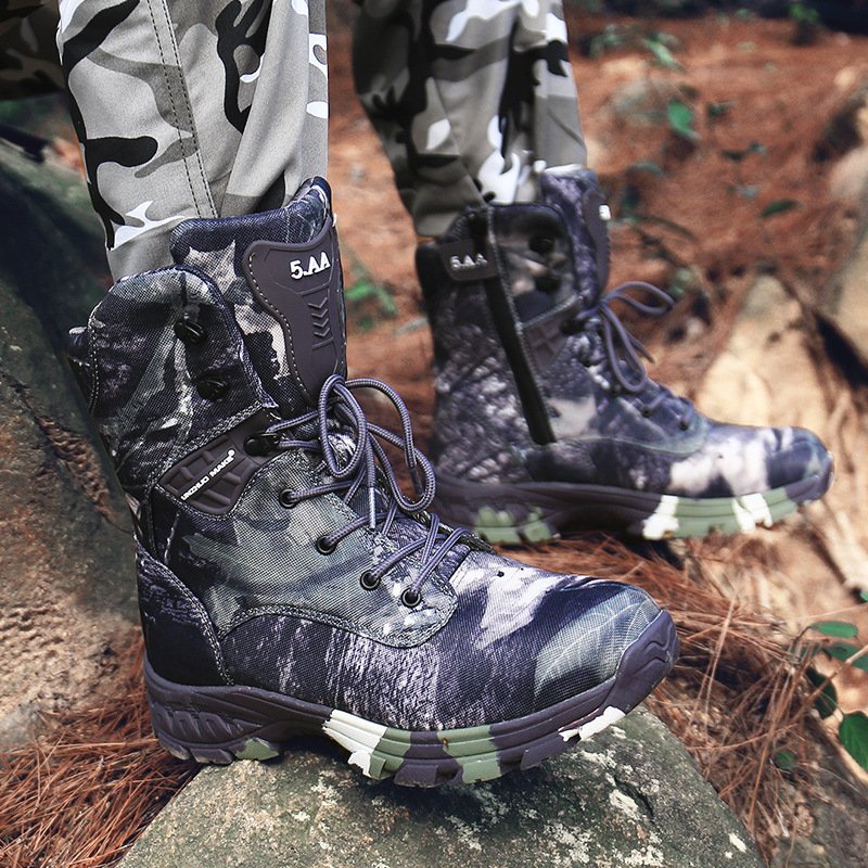 High-top camouflage waterproof combat boots - Image 2
