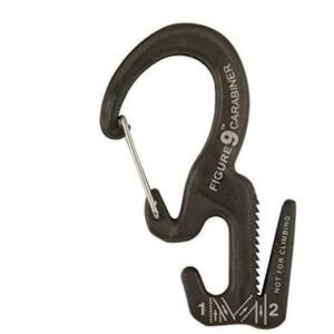 Small Aluminum Rope Tightening Mechanism With Carabiner Clip – Black