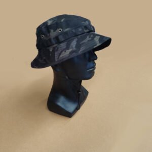 Camouflage Army Fan Tactical Short Brim Bonnie Hat – Dark night camouflage, One size