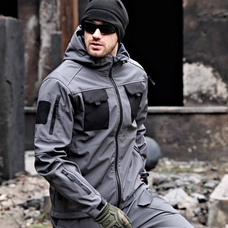 Tactical Soft Shell Jacket Tactical Windbreaker Waterproof Outdoor - Image 5