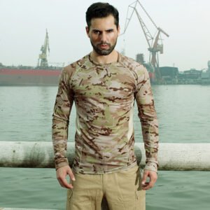 Tactical camouflage T-shirt – Khaki, M