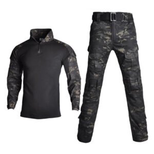 Black python pattern camouflage frog suit tactical suit – Dark camouflage, XXL