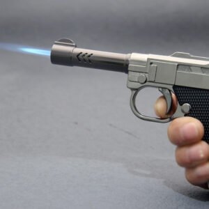 Straight Flush Blue Flame Toy Gun Lighter – Black