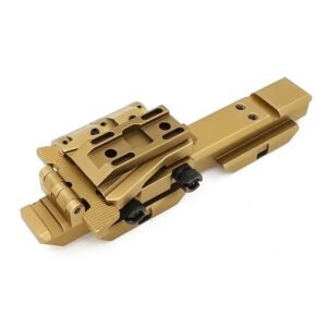 SOTAC-GEAR Tactical G33 Mounts Magnifier Flip-To-Side Quick Detach w/ 5/8″ Riser for G23 3X Magnifiers Fits 20mm Picatinny Rail – Left Sand color