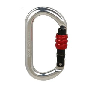 Rock Climbing Carabiner O-shaped Thread Lock – Threaded silver RED