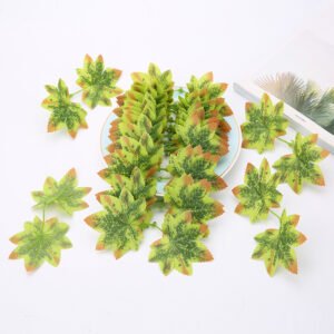 Simulation Leaf Perilla Maple Decoration Diy Scrapbook Shooting Props – 7style, 50PCS