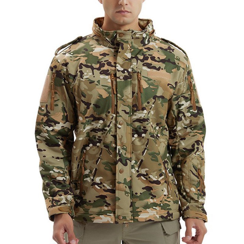 Men's Fleece Jacket Camouflage Waterproof Soft Shell Jacket - Image 5