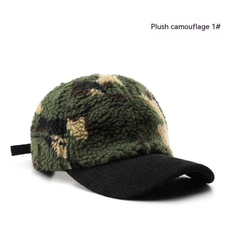Autumn Winter Assorted Colors Plush Camouflage Outdoor Keep Warm Baseball Cap - Image 2