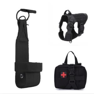 Tactical Dog Clothes Quick Disassembly Dog Vest Outdoor Pet Training Clothes – Black set B, XL