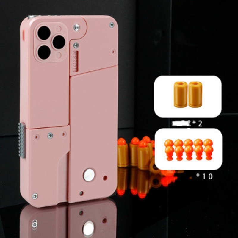 Harmless Folding Pistol Bullet Automatic Shell Throwing Toy Creative Soft Mobile Phone Appearance Gun Outdoor Interactive Kid Gift - Image 7