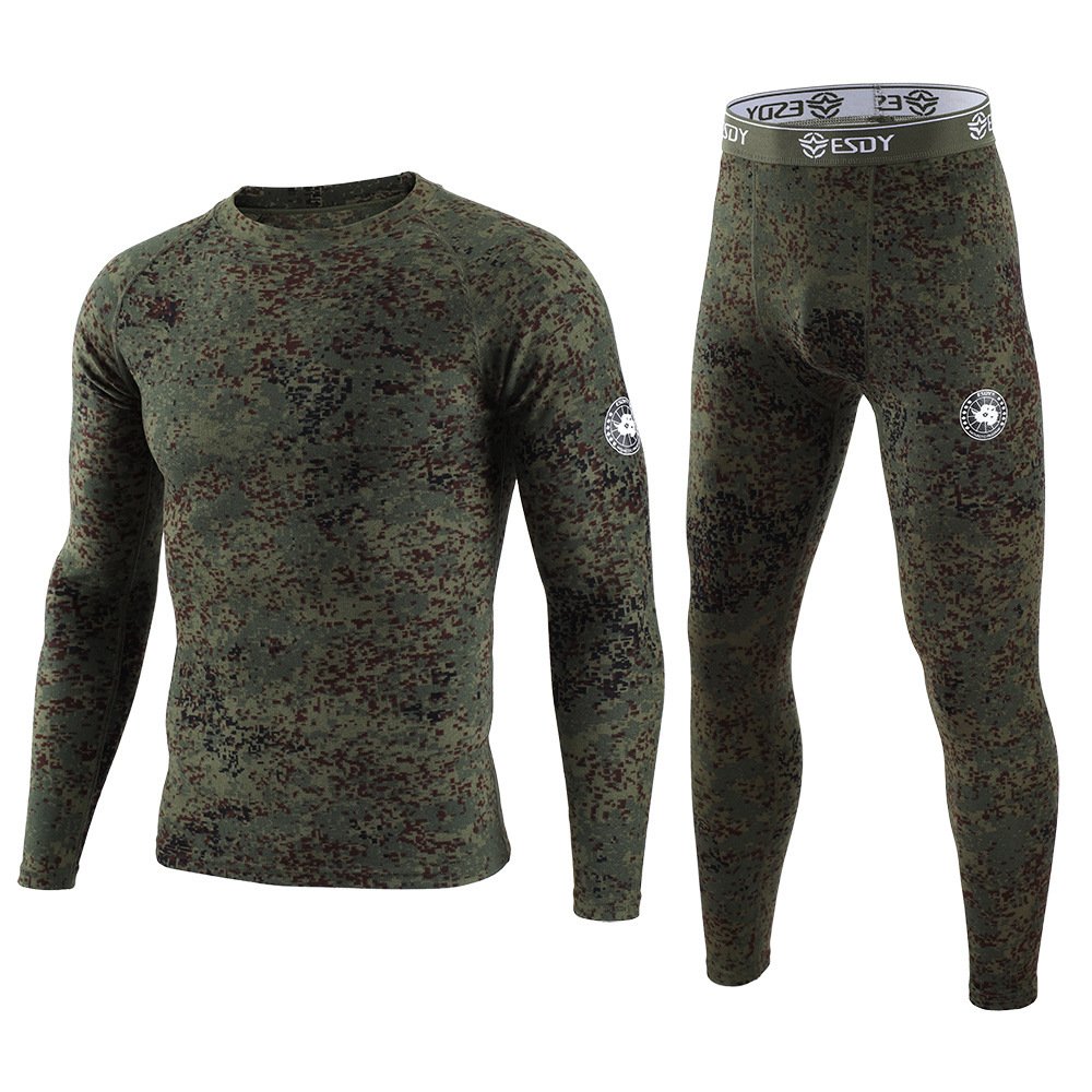 ESDY Men's Exercise Camouflage Dralon Thermal Underwear Suit - Image 5