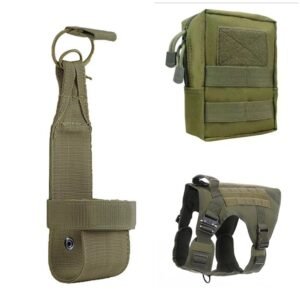 Tactical Dog Clothes Quick Disassembly Dog Vest Outdoor Pet Training Clothes – Army Green set B, XL