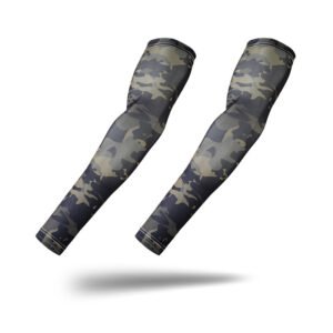 Sunscreen Camouflage Ice Silk Summer Outdoor Tactical Sleeves – Dark Night Black, Average Size
