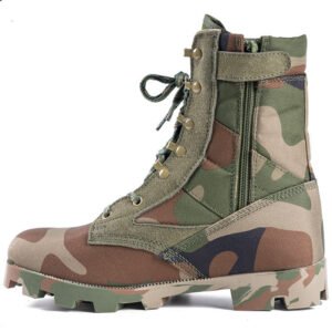 Spring High-top Breathable Zipper Army Fan Combat Boots Outdoor Combat – Camouflage, 38