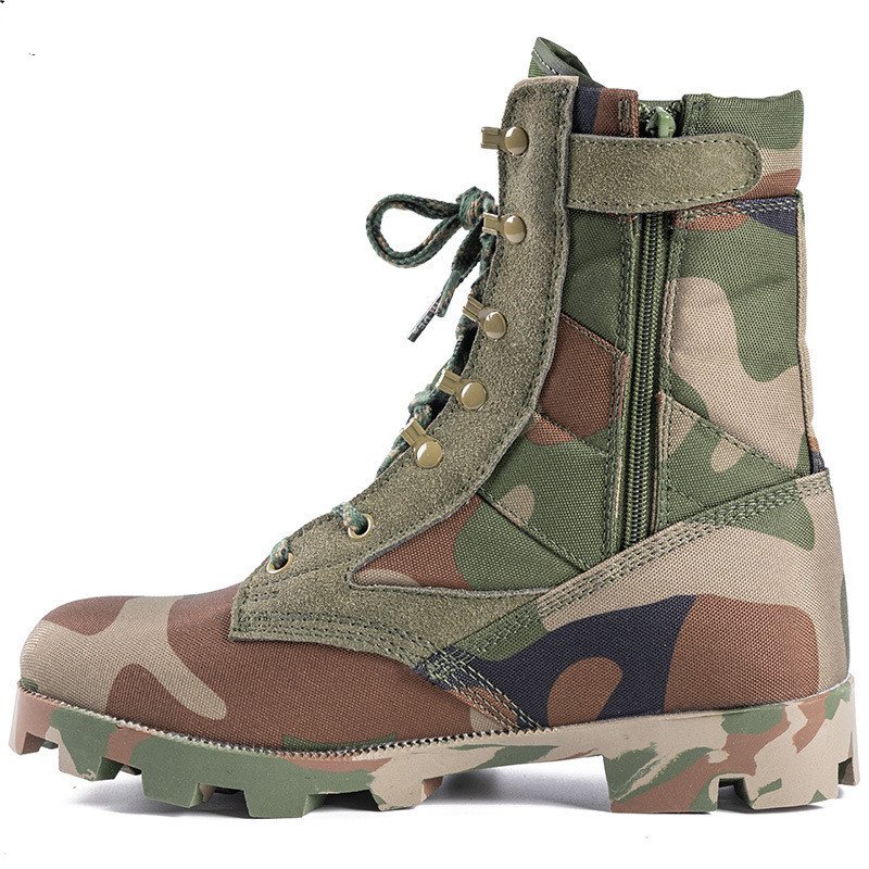 Spring High-top Breathable Zipper Army Fan Combat Boots Outdoor Combat - Image 3