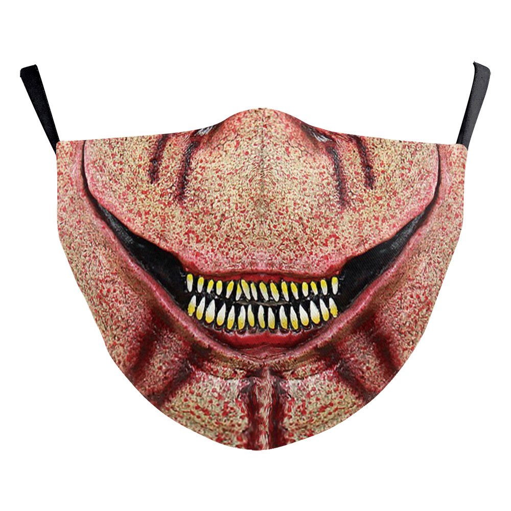 Halloween Digital Printing Funny Horror Face Double Layer Dust Mask - Image 6