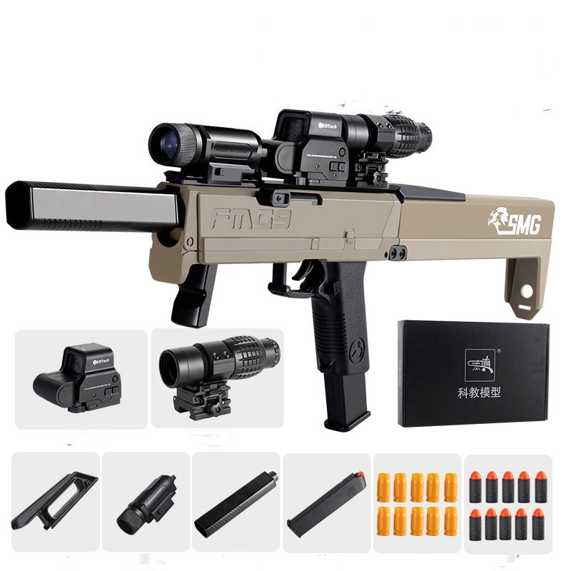 Fmg9 Folding Submachine Gun Manual Throwing Shell Soft Bullet Children Toy Gun - Image 7