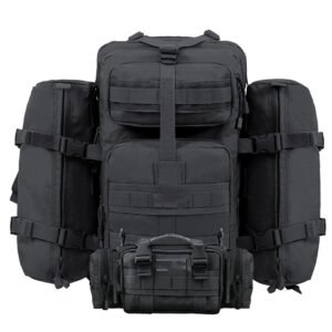 Outdoor Tactical Mountaineering Camo Backpack – Black, A and B and B andC