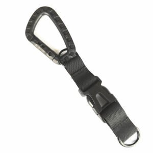 Tactical backpack belt hanging buckle keychain – Black