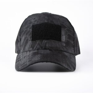 Baseball Cap Casual Cap Outdoor Military Fan Combat Cap Velcro Cap – Black mangled pattern