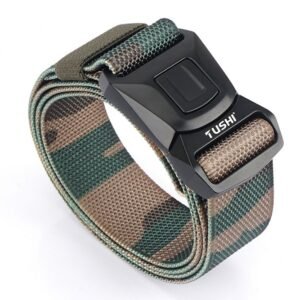 Safety Buckle Nylon Men’s Multifunctional Tactical Belt – Forest camouflage, 125cm