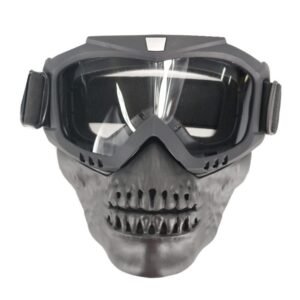 American full face anti-impact tactical skull mask – Transparent