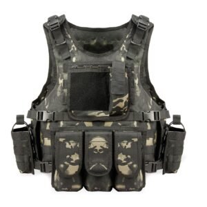 Amphibious Tactical Outdoor Camouflage Training Protective Vest – Black CP