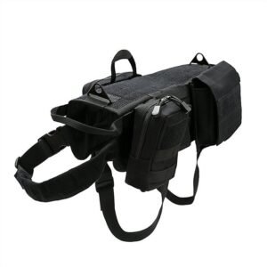 Waterproof Tactical Dog Clothes Small, Medium And Large Dogs Training Dog Vest K9 Chest Strap Suit – Black, M