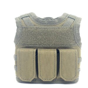 Outdoor Vest Mini Tactical Vest Shape Water Cup Protector – Army Green, Average Size