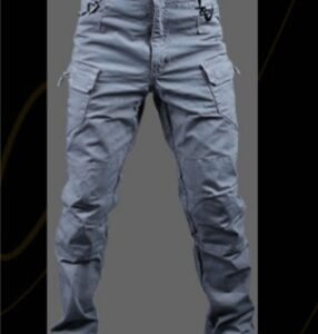Spring and Autumn IX7 tactical trousers men’s self-cultivation 9 special forces army fan pants outdoor overalls multi-pocket straight training pants – Ix7 ash, XL
