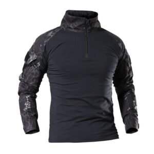 Outdoor tactical t-shirt – Black camo, S