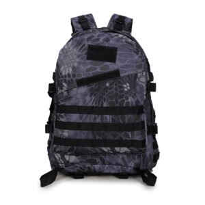 Camouflage camouflage multi function double shoulder bag waterproof Oxford cloth mountaineering bag 3D tactical movement outdoor Bag Backpack – Black crepe