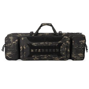VOTAGOO Double Rifle Case Gun Bag, Safely Long-Barrel Firearm Transportation Cases  Locks, All-Weather Soft Tactical Range Bag Ackpack For Shotgun Spacious Heavy Duty – Dark Camo, 42inches