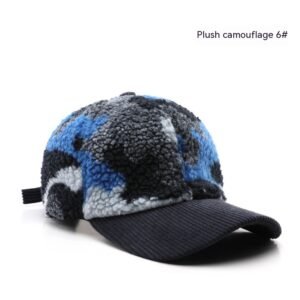 Autumn Winter Assorted Colors Plush Camouflage Outdoor Keep Warm Baseball Cap – Plush Camouflage 6