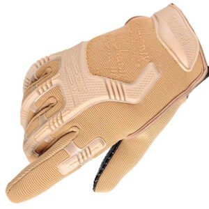 Army Fan Seal Tactical Cool Motorcycle Motorcycle Full Finger Non-slip Gloves – Sand Color, Free Size