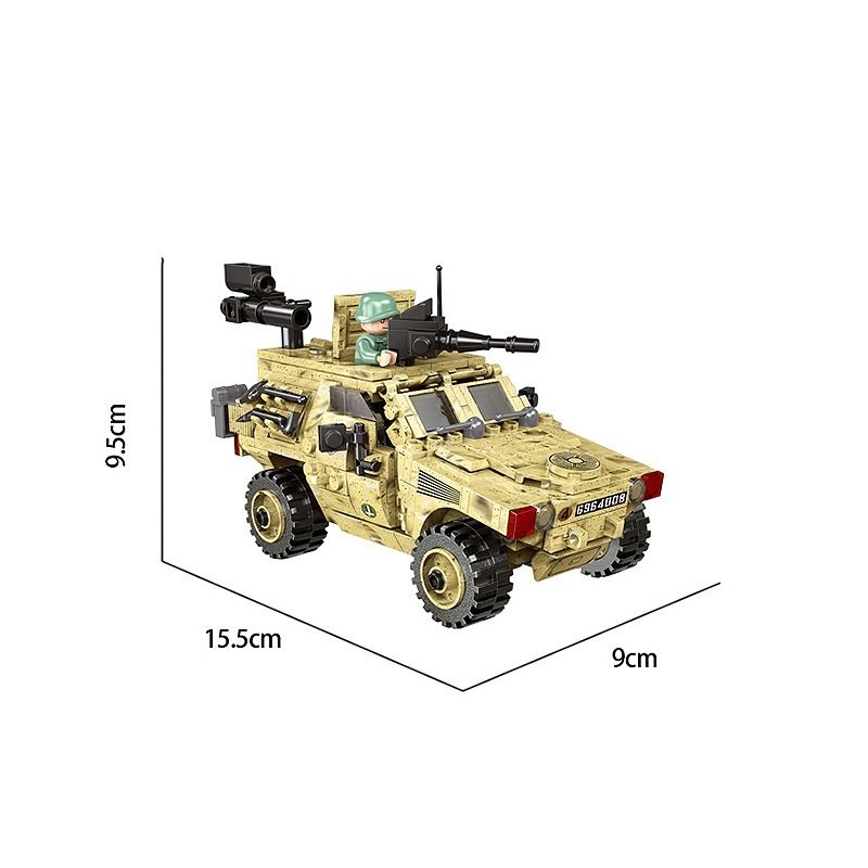 Armor Car Small Particle Assembly Building Blocks Model Military SWAT Educational Toys - Image 4
