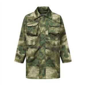 Tactical Camouflage Military Coat Men’s European And American Loose Mid-length Jacket – Camouflage, L