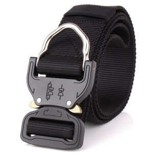 Tactical belt multi-function rappelling special forces outdoor combat training military enthusiasts men’s nylon armed belt – Black