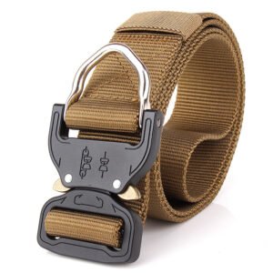 Tactical belt multi-function rappelling special forces outdoor combat training military enthusiasts men’s nylon armed belt – Brown