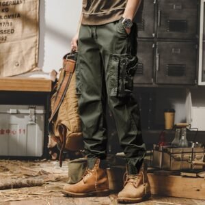 American Workwear Pants Men’s Straight Functional Outdoor Tactics Casual Pants – Green, 3XL